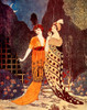 Barbier Two Ladies Under the Crescent Moon Poster Print - Apple Collection Vintage