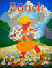 Zurich Travel Poster Print - Apple Collection Vintage