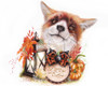 Autumn Greetings Fox Poster Print - Pike Art Sheena