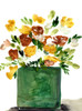 Green Pot Yellow Flowers Poster Print - Marcy Chapman