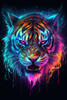 Neon Tiger 4 Poster Print - Wumples