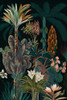 Watercolor Tropical Collage Black 12 Poster Print - Ray Heere