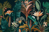 Watercolor Tropical Collage Black 1 Poster Print - Ray Heere