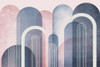 Mid Century Arches Blush Navy Poster Print - Epiphany Urban