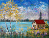 Birches on the Lake Poster Print - Sharon Mark