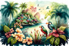 Tropical Watercolor Paradise 2 Poster Print - Ray Heere