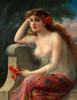 Emile Vernon - Girl With A Poppy Poster Print - Apple Collection Vintage