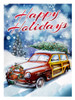 Holiday Wagon Poster Print - Red Truck Old