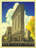 New York Rush Hour Poster Print - Red Truck Old