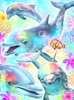 Daydream Rainbow Dolphins Poster Print - Pike Art Sheena