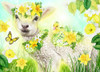 Sweet Daffodil Lamb Poster Print - Pike Art Sheena
