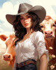 Cow Girl 3 Poster Print - Momart