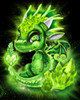 August - Peridot - Birthstone Lil Dragonz Poster Print - Pike Art Sheena