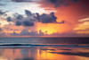 USA- Georgia- Tybee Island. Sunrise with reflections and clouds. Poster Print - Joanne Wells