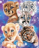 Galaxy Wild Kitten Cubs Poster Print - Pike Art Sheena