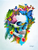 Tropical Skull Splash Poster Print - Negrete- Exclusive Ivan
