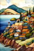 Folk Art Harbors 19 Poster Print - Ray Heere