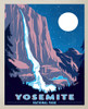Yosemite New Night Poster Print - Red Truck Old