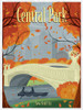 Central Park Poster Print - Red Truck Old