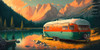 Camper On The Lake 11 Poster Print - Ray Heere