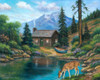 Drinking by the Cabin Poster Print - John Zaccheo