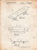 PP17-Vintage Parchment Double Kick Skateboard Patent Poster Poster Print - Cole Borders