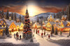 Small Town Christmas 4 Poster Print - Ray Heere