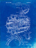 PP14-Faded Blueprint Jet Engine Patent Poster Poster Print - Cole Borders