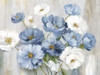 Blue Winter Florals Poster Print - Asia Jensen