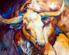 Power Longhorn Abstract Poster Print - Marcia Baldwin