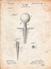 PP237-Vintage Parchment Vintage Golf Tee 1899 Patent Poster Poster Print - Cole Borders