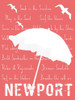 White Umbrella on Coral Newport Poster Print - GST