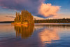 Canada- Manitoba- Paint Lake Provincial Park. Island on Paint Lake at sunrise. Poster Print - Gallery Jaynes
