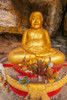 Laos- Luang Prabang. Vat Thammo Thayaram on Mount Phousi. Fat Buddha statue. Poster Print - Tom Haseltine