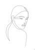 Line Lady Portrait 2 Poster Print - and Brush Line