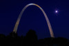 St. Louis Arch With Starburst Moon Poster Print - Online Galloimages