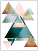 Mod Triangles Abstract in Green Poster Print - GST