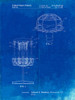 PP782-Faded Blueprint Disc Golf Basket Patent Poster Poster Print - Cole Borders