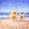 Sunshine Yellow Beach Chairs Poster Print - GST