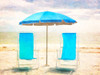 Beach Chairs in Blue Poster Print - GST
