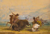 Crow Indians attacking a buffalo with the lance Poster Print - Alfred Jacob Miller