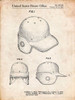 PP716-Vintage Parchment Baseball Helmet Patent Poster Poster Print - Cole Borders