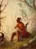 Sioux Indian at a Grave Poster Print - Alfred Jacob Miller
