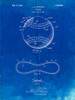 PP143- Faded Blueprint Baseball Stitching Patent Poster Print - Cole Borders