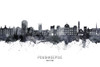 Poughkeepsie New York Skyline Poster Print - Michael Tompsett