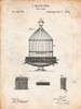 PP683-Vintage Parchment Vintage Birdcage Patent Poster Poster Print - Cole Borders