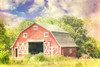 Red Barn in Spring Poster Print - GST