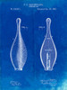 PP652-Faded Blueprint Vintage Bowling Pin Patent Poster Poster Print - Cole Borders
