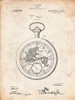 PP112-Vintage Parchment U.S. Watch Co. Pocket Watch Patent Poster Poster Print - Cole Borders