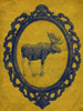 Framed Moose in Yellow Poster Print - Studio SEA